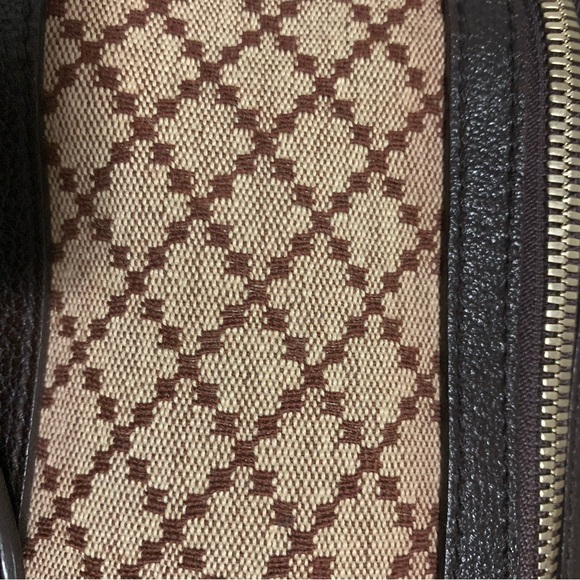 Pre-owned Gucci duffle bag in beige/brown diamanté canvas and brown pigskin trim - Picture 9 of 14